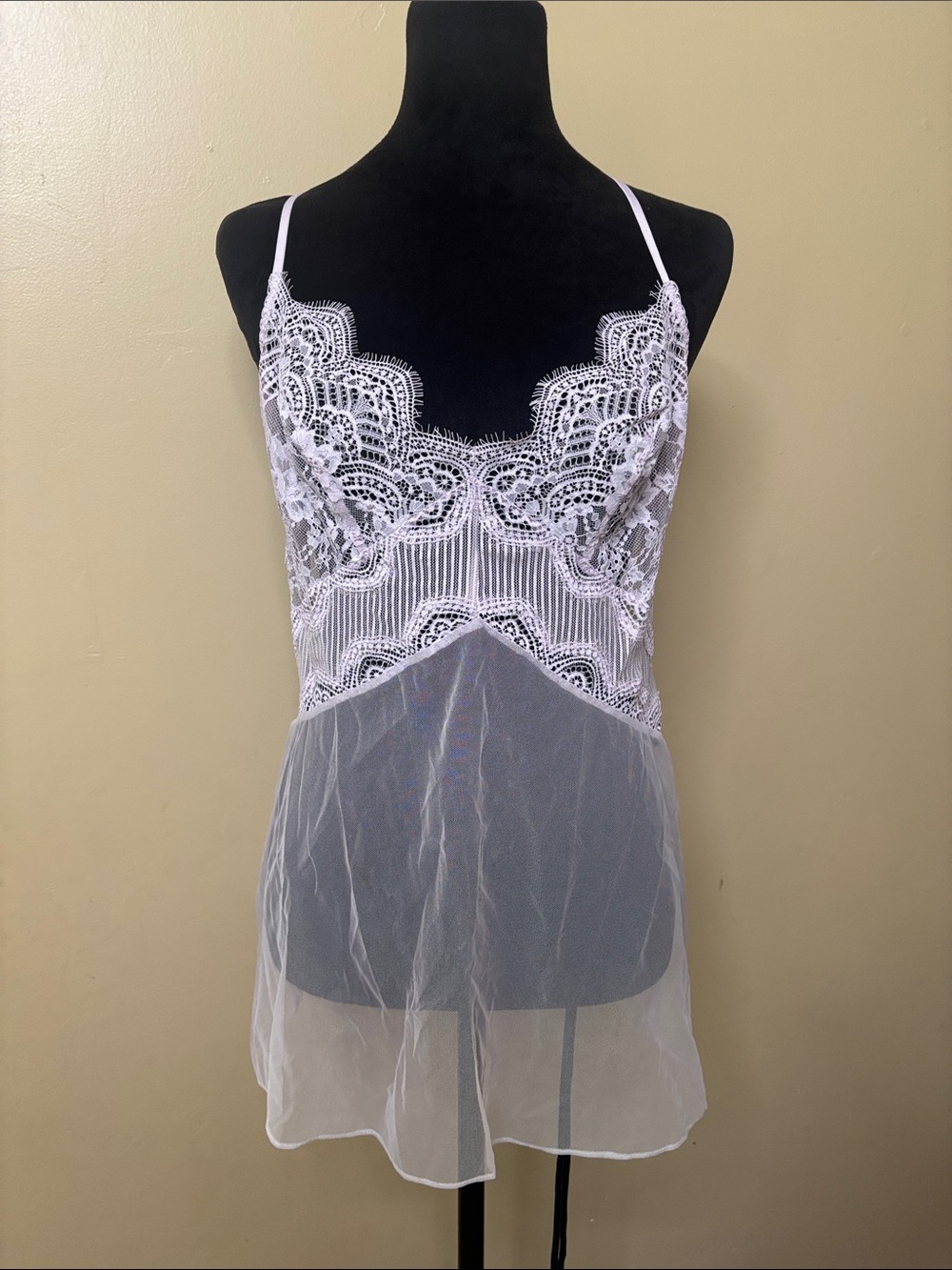 Y2K Victoria's Secret Lilac Lace & Sheer Chemise